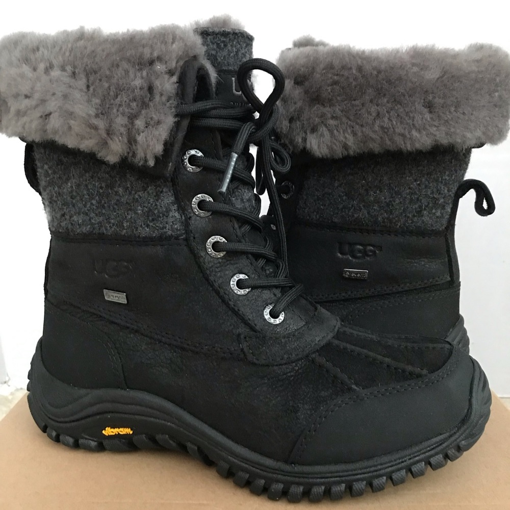 UGG ADIRONDACK Ultimate Winter Boots Black/Grey 5.5  NEW and Warm!